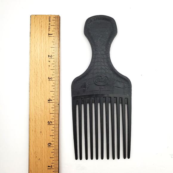 Vtg Goody Hair Pick Black Crocodile Textured 6.5” Lift & Volume Pre-Owned - Picture 3 of 7